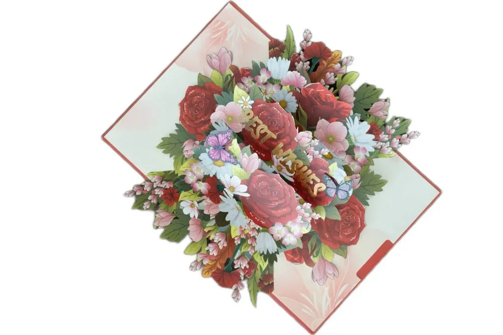 Best wishes flower musical greeting card