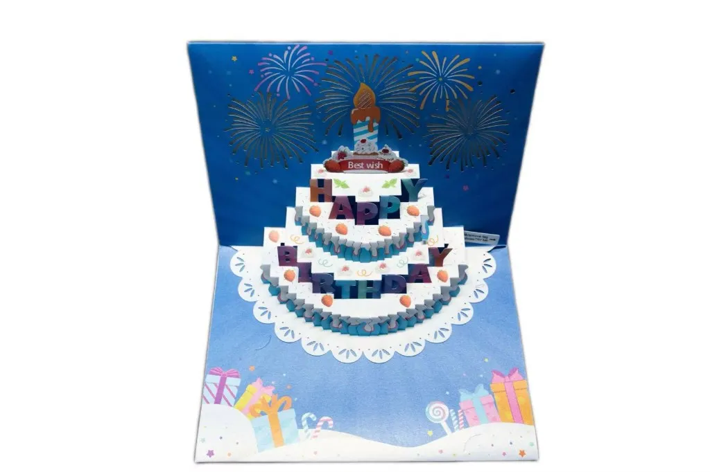 Birthday cake 3D musical greeting card